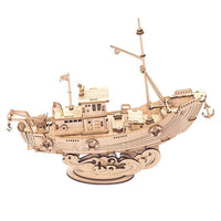 3D Modern Wooden Puzzle: Fishing Ship