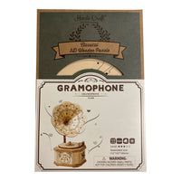 3D Modern Wooden Puzzle: Gramophone