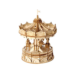 3D Modern Wooden Puzzle: Merry-Go-Round