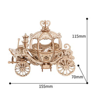 3D Modern Wooden Puzzle: Pumpkin Carriage