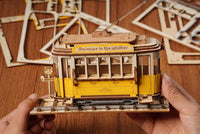 3D Modern Wooden Puzzle: Tramcar