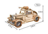 3D Modern Wooden Puzzle: Vintage Car