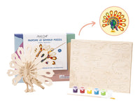 3D Wooden Puzzle With Paint Kit: Peacock