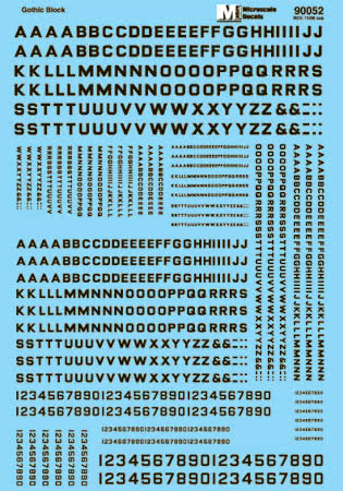 Gothic Block Numbers Alphabets & Numbers - Block Gothic -- Black| Eugene Toy & Hobby