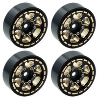 1.0" 1/24 Black Brass Beadlock Wheels PHBSCX24110