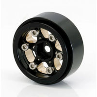 1.0" 1/24 Black Brass Beadlock Wheels PHBSCX24110