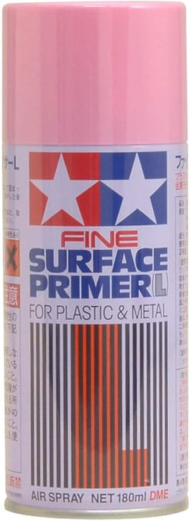 Tamiya Fine Surface Primer For Plastic And Metal Pink 180ml Spray Paint Can TAM87146