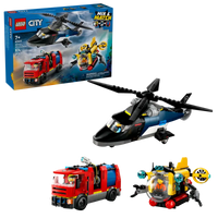 LEGO City Helicopter, Fire Truck & Submarine Remix