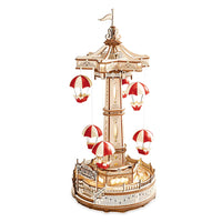 Electro Mechanical Wooden Puzzle: Parachute Tower