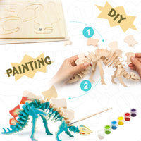 DIY 3D Wooden Puzzle With Paint Kit: Stegosaurus