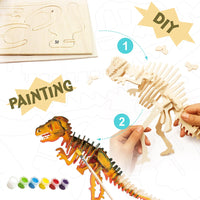 DIY 3D Wooden Puzzle With Paint Kit: T-Rex