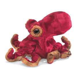 Folkmanis Mini Red Octopus 5 Inch Plush Finger Puppet