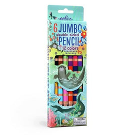eeBoo Otters At Play 6 Jumbo Double Sided Color Pencils