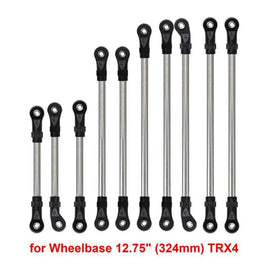 INJORA 324mm 12.75" Stainless Steel Links Plastic Rod End Unassembled Kit for Traxxas TRX-4 TRX-6 TRAYQLT-05-324