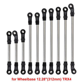 INJORA 312mm 12.28" Stainless Steel Links Plastic Rod End Unassembled Kit for Traxxas TRX-4 TRX-6 INJYQLT-05-312