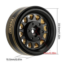 INJORA 1.3" 68g/pcs Brass -3.75mm Offset Wheels for Micro Crawlers (W1301) INJYQW-1301BGD