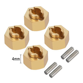 INJORA 7mm Brass Wheel Hex Hub Extenders for Axial SCX24 AX24 INJSCX24-34GD