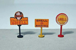 JL Innovative Design 464 Vintage Gas Station Curb Signs Shell, HO Scale