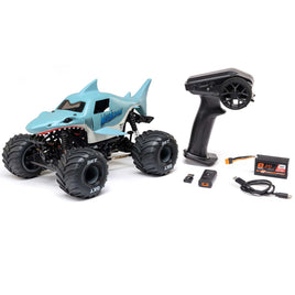 Losi - 1/18 Mini LMT Megalodon 2S 4X4 RTR Brushed Monster Truck (Battery & Charger Included), Blue LOS01026T3
