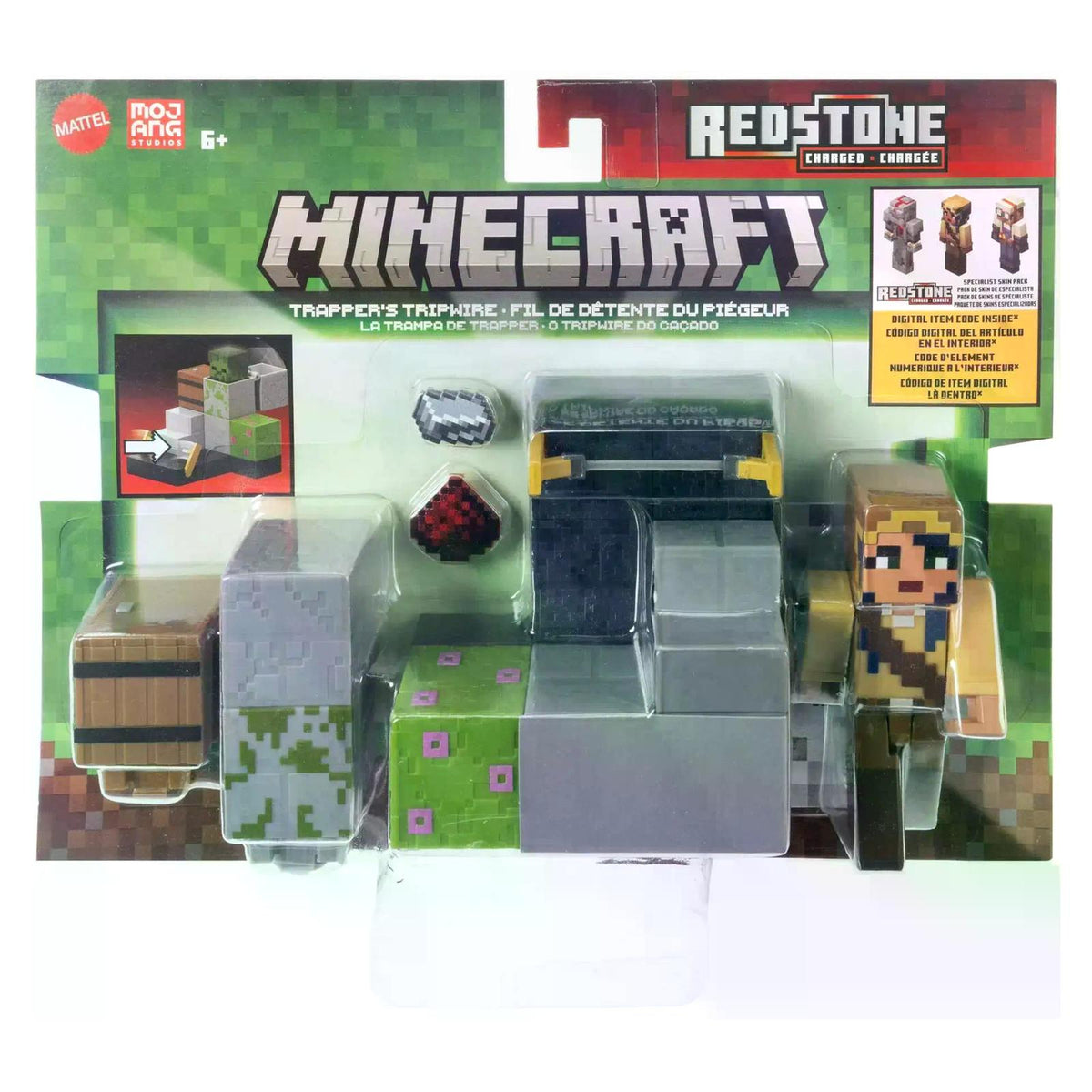 Mattel Minecraft Redstone Charged Trapper's Tripwire Figure Set| Eugene ...