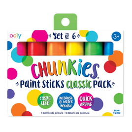 Ooly Chunkies 6 Paint Sticks Classic Pack