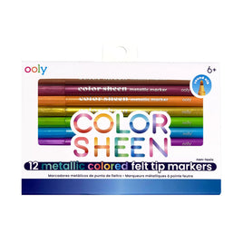 Ooly Color Sheen 12 Metallic Colored Felt Tip Markers