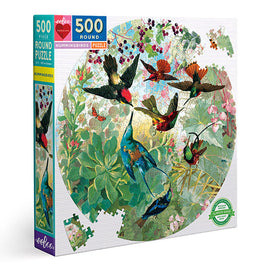 eeBoo Hummingbirds 500 Piece Round Jigsaw Puzzle