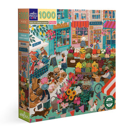 eeBoo English Green Market 1000 Piece Jigsaw Puzzle
