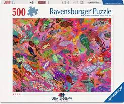 Ravensburger 2025 Nationals Fish In Fuchsia 500 Piece Puzzle