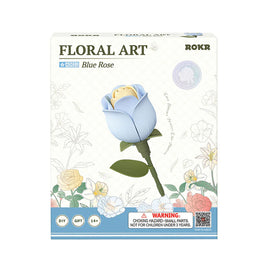 Robotime ROKR Floral Art Blue Rose Building Set