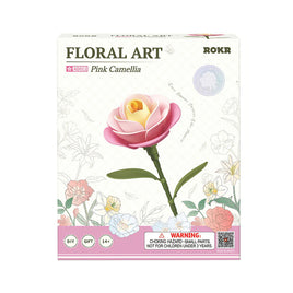 Robotime ROKR Floral Art Pink Camellia Building Set