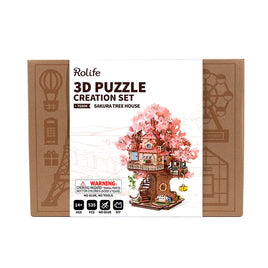 Robotime Rolife Sakura Tree House 3D Puzzle Creation Set