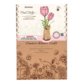 Robotime Rowood Flowers Pink Tulip Building Set