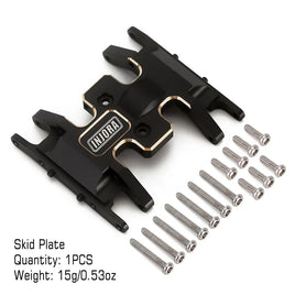 INJORA Brass Skid Plate Gearbox Transmission Mount for Axial SCX24 INJSCX24-111BK