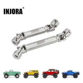 INJORA Stainless Steel Drive Shafts with D Shaped Hole for SCX24 C10 JLU Bronco Base Camp 4Runner INJSCX24-151SR