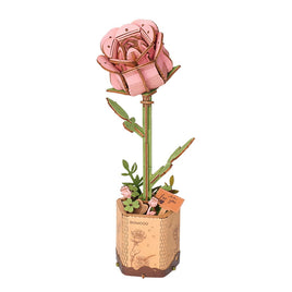 Robotime Rowood Pink Rose Wooden Bloom Craft