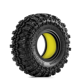 INJORA 1.0" 57*22mm Rock Terrain Tires & Silicone Rubber Inserts Combo (4) INJYQT-1005-1056YE