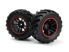 BlackZon Spryte Wheels/Tires Assembled (Black/Red) BZN540326