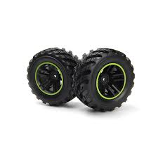 BlackZon Spryte Wheels/Tires Assembled (Black/Green)