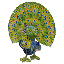 Makebug Voices Of Nature Green Peafowl 3D Kraft Paper Puzzle