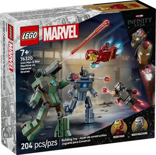 LEGO  Marvel Iron Man And War Machine VS Hammer Drones Building Set 76320