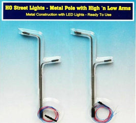 HO Street Lights - Metal Pole with High 'n Low Arms
