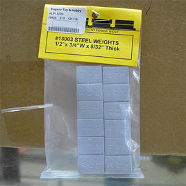 Flat Steel Freight Car Weight -- 1/2 x 3/4 x 1/8" pkg(24) ALP13003
