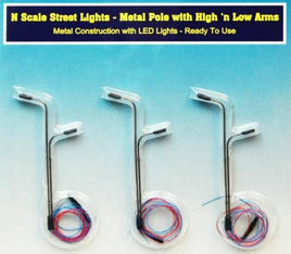 Metal Pole Street Lights With High 'n Low Arms
