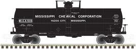 Mississippi Chemical MICX 501 (black, white) ACF 11,000-Gallon Tank Car No Platform