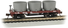 United States Military Railroad (red, black) Old-Time Wood Tank Car with 3 Tanks