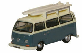 1960s Volkswagen Passenger Van with Surfboard Roof Rack - Assembled -- Fjord Blue, Arcona White