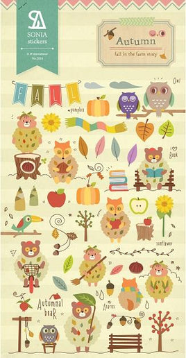 Autumn Animal Gel Stickers