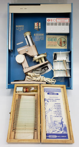Gilbert 1964 Model Microscope with Perfect Brand Slide-Making Kit