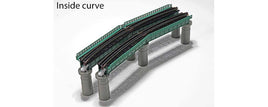 Single-Track Curved Deck-Girder Bridge 17-5/8" 448mm Radius, 60 Degrees (green) Unitrack N Scale